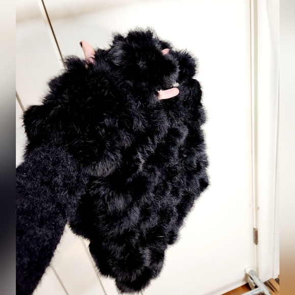 Rabbit Fur Cowl Neck Warmer Scarf - Picture 2 of 4